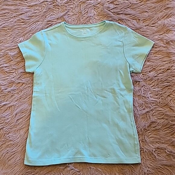 Coldwater creek womens light teal cotton tshirt size small - Picture 1 of 3